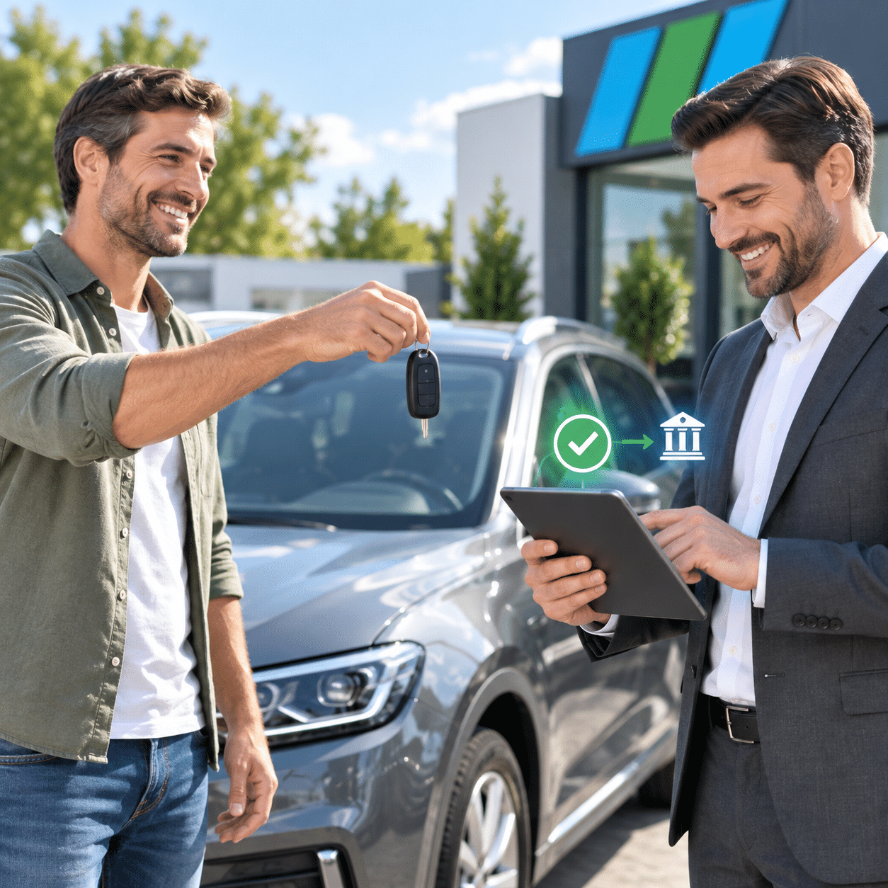 Sichere Auszahlung bei der Fahrzeugübergabe